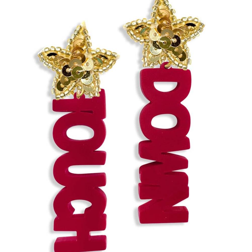 Viv&Lou Sequin Star Earrings Garnet